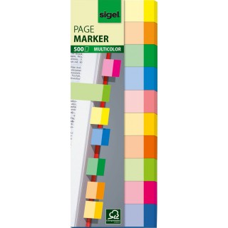 SIGEL Haftmarker Multicolor 5 x 1,5 cm 500 Stück mehrere Farben