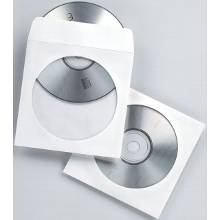 MEDIARANGE CD/DVD-Papierhülle 90690 50 Stück 12,4 x 12,6 cm mit Sichtfenster weiß