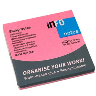 INFO NOTES Haftnotiz 75 x 75 mm 80 Blatt 12 Stück neonpink