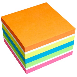 INFO NOTES Haftnotiz Würfel 75 x 75 mm 450 Blatt Neon-Mix