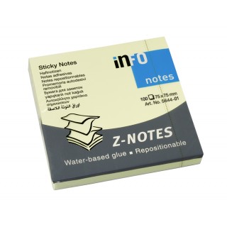 INFO NOTES Haftnotizen Z-Notes 7,5 x 7,5 cm 12 Stück à 100 Blatt pastellgelb