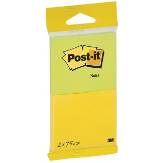 POST-IT® Haftnotizen 6720-YG 2 Blöcke à 75 Blatt 76 x 63,5 mm farbig sortiert