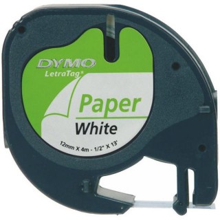 DYMO Letra-Band S0721510 Papier 12 mm x 4 m schwarz auf weiß