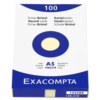 EXACOMPTA Karteikarten 100 Stück DIN A5 glatt gelb