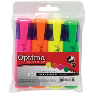 OPTIMA Textmarker 506 mit Keilspitze 1-5 mm 4 Stück mehrere Farben