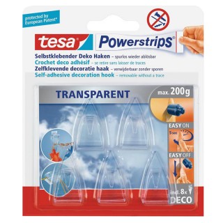 TESA Powerstrips Haken Deco small 5 Stück transparent