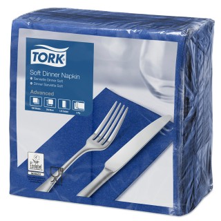 TORK Serviette Soft 100 Stück 3-lagig 39x39cm dunkelblau