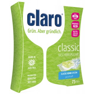 CLARO Geschirrspültabs ÖKO 75 Stück