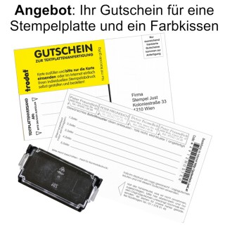 TRODAT Gutschein für Textplatte und Stempelkissen für Modell 4927
