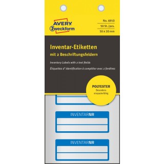 AVERY ZWECKFORM Inventaretiketten 6910 50 Stück 50 x 20mm silber/blau