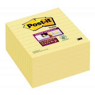 POST-IT® Haftnotizen Super Sticky 675-6SCY 6 Blöcke à 90 blatt liniert 101 x 101 mmgelb