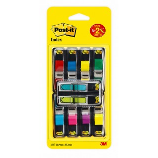 POST-IT® Index Mini 683-VAD1 10 Stück im Spender 11,9 x 43,2 mm farbig sortiert