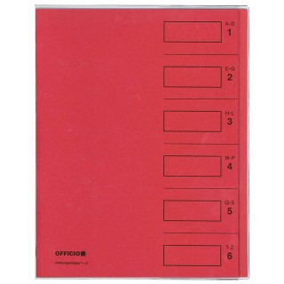 OFFICIO Ordnungsmappe 536 DIN A4 6-teilig mit Umschlag rot