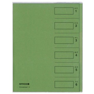 OFFICIO Ordnungsmappe 536 DIN A4 6-teilig mit Umschlag grün