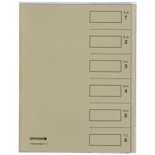 OFFICIO Ordnungsmappe 536 DIN A4 6-teilig mit Umschlag grau