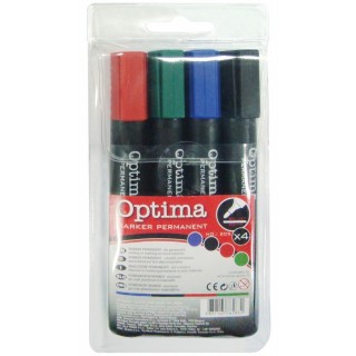 OPTIMA Permanentmarker 205 4 Stück mit Rundspitze 1-3 mm mehrere Farben