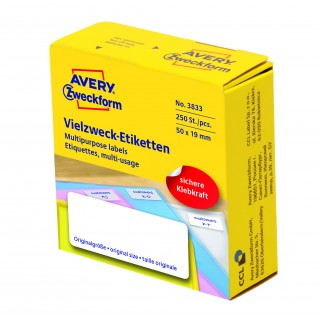 AVERY ZWECKFORM Vielzwecketiketten 3833 250 Stück 50 x 19 mm weiß