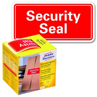 AVERY ZWECKFORM Sicherheitssiegel 7310 100 Etiketten „Security Seal“ 78 x 38 mm rot