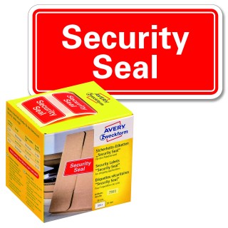 AVERY ZWECKFORM Sicherheitssiegel 7311 200 Etiketten „Security Seal“ 38 x 20 mm rot