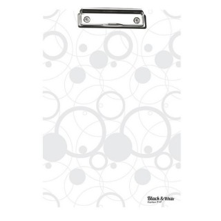 Clipboard Black and White DIN A4 mit Metallklemme weiß