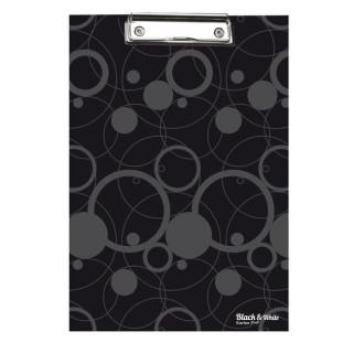 Clipboard Black and White DIN A4 mit Metallklemme schwarz