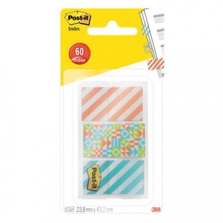 POST-IT® Index 682-GEO3 3 Stück à 20 Blatt 25,4 x 43,2 mm farbig sortiert