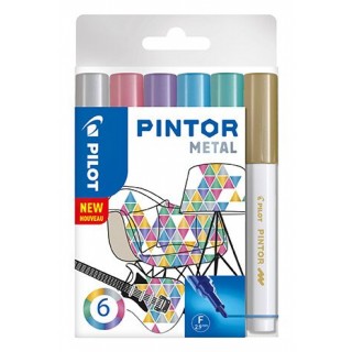 PILOT Kreativmarker Pintor Metallic 6 Stück F farbig sortiert