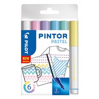 PILOT Kreativmarker Pintor Pastell 6 Stück F farbig sortiert