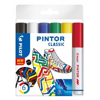 PILOT Kreativmarker Pintor Klassik 6 Stück M farbig sortiert