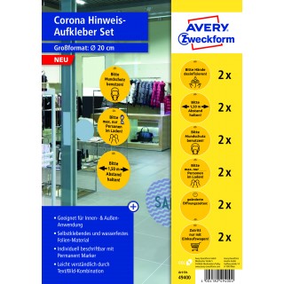 AVERY Zweckform Hinweisetiketten 49400 12 Stück für den Handel Ø 20 cm gelb/schwarz