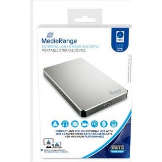 MEDIARANGE Externe Festplatte SSD USB 2 TB silber