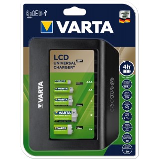 VARTA Ladegerät LCD Universal Charger+ schwarz