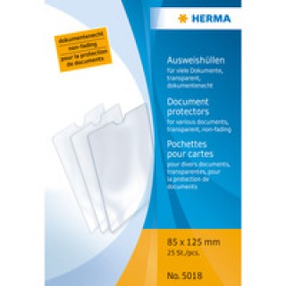 HERMA Ausweishüllen 25 Stück 85 x 125 mm oben offen transparent