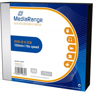 MEDIARANGE DVD+R 5 Stück 4,7 GB 16x Slimcase