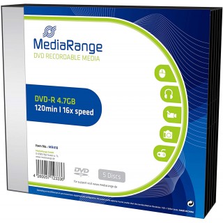 MEDIARANGE DVD-R 5 Stück 4,7 GB 16x Slimcase