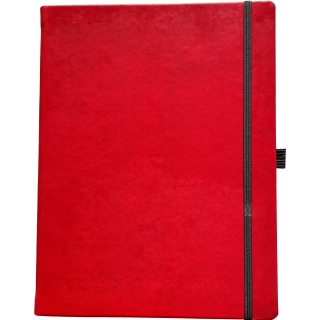 LEYKAM Notizbuch Denkzettel Classic 19 x 25 cm 192 Blatt kariert rot