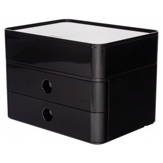 HAN Schubladenbox Smart-Box Plus Allison DIN A4 mit 2 Laden und Utensilienbox jet black