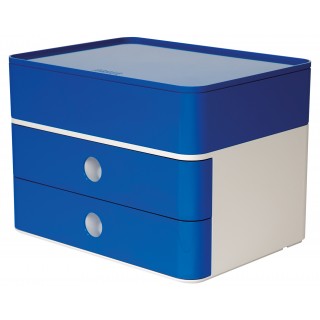 HAN Schubladenbox Smart-Box Plus Allison DIN A4 mit 2 Laden und Utensilienbox royal blue