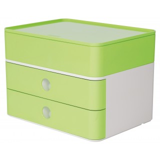 HAN Schubladenbox Smart-Box Plus Allison DIN A4 mit 2 Laden und Utensilienbox lime green