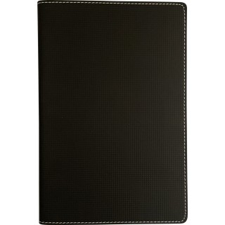 LEYKAM Notizbuch Denkzettel Luxury Nero DIN A5 192 Blatt kariert Flexicover 15 x 21 cm schwarz