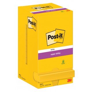 POST-IT® Haftnotizen Super Sticky 654-S 12 Blöcke à 90 Blatt 76 x 76 mm gelb