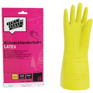 CLEAN & CLEVER Allzweckhandschuhe SMA59 1 Paar Größe M Latex gelb