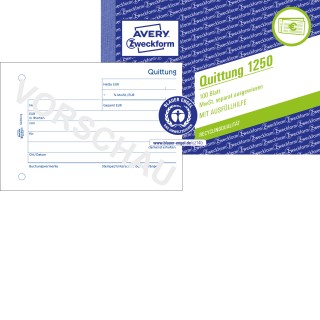 AVERY ZWECKFORM Quittung Recycling 1250 DIN A6 quer 100 Blatt