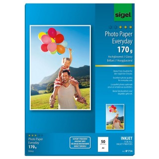 SIGEL Fotopapier IP714 DIN A4 50 Blatt 170 g/m² hochglänzend weiß