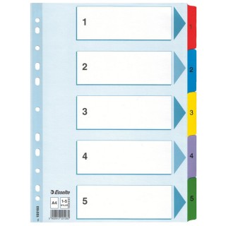 ESSELTE Register A4 Karton 1-5 mehrere Farben