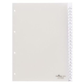 DURABLE Register 6824 DIN A4 hoch 25-teilig mit Deckblatt transparent