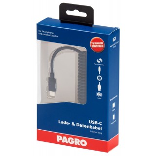 PAGRO Ladekabel USB-C 1 m schwarz