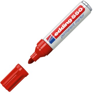 EDDING Permanentmarker 550 mit Rundspitze 3-4 mm rot