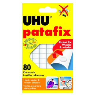 UHU Klebepads Patafix 80 Stück 10 x 12 mm wiederablösbar weiß