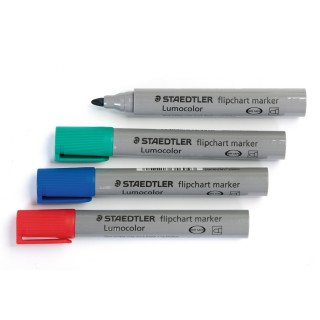 STAEDTLER Flipchartmarker Lumocolor® 356 mit Rundspitze 2 mm 4 Stück farbig sortiert